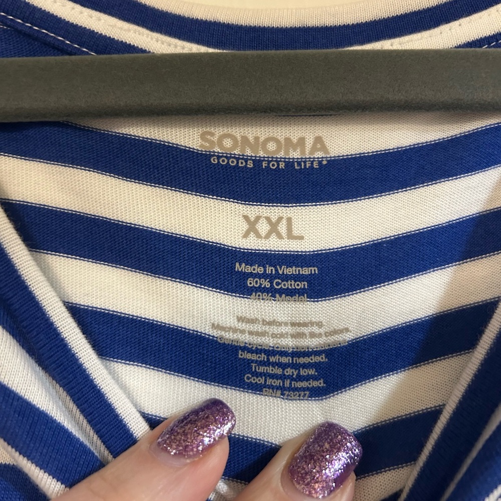 BNWT Sonoma Women’s Size XXL Blue and White Stripe Dress - Picture 3 of 6